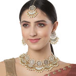 Buy Karatcart Gold Plated white Plearl Chand Shape Kundan Necklace Set for Women - Purplle