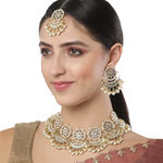 Buy Karatcart Gold Plated white Plearl Chand Shape Kundan Necklace Set for Women - Purplle
