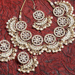 Buy Karatcart Gold Plated white Plearl Chand Shape Kundan Necklace Set for Women - Purplle