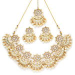 Buy Karatcart Gold Plated white Plearl Chand Shape Kundan Necklace Set for Women - Purplle