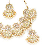 Buy Karatcart Gold Plated white Plearl Chand Shape Kundan Necklace Set for Women - Purplle