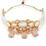 Buy Karatcart Peach Designer Tumble Polki Kundan Necklace Set for Women - Purplle