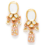Buy Karatcart Peach Designer Tumble Polki Kundan Necklace Set for Women - Purplle