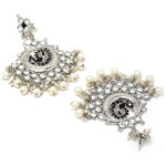 Buy Karatcart Oxidised Silver Black Peacock Shape Kundan Rani Haar Necklace Set for Women - Purplle