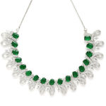 Buy Karatcart Silver Tone Green American Diamond Necklace Set for Women - Purplle