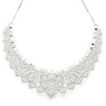 Buy Karatcart Silver Tone Lime Green American Diamond Choker Necklace Set for Women - Purplle