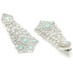 Buy Karatcart Silver Tone Lime Green American Diamond Choker Necklace Set for Women - Purplle