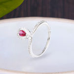 Buy KUNUZ by Karatcart 925 Sterling Silver Red CZ Studded Adjustable Ring for Women - Purplle