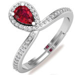 Buy KUNUZ by Karatcart 925 Sterling Silver Red CZ Studded Adjustable Ring for Women - Purplle