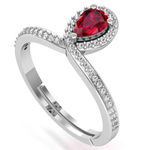 Buy KUNUZ by Karatcart 925 Sterling Silver Red CZ Studded Adjustable Ring for Women - Purplle