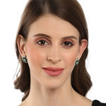 Buy Karatcart Silver Tone Green American Diamond Stud Earrings for Women - Purplle