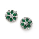 Buy Karatcart Silver Tone Green American Diamond Stud Earrings for Women - Purplle