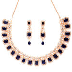 Buy Karatcart Rose Gold Plated Blue AD Necklace Set for Women - Purplle