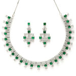 Buy Karatcart Silver Tone Green AD Necklace Set for Women - Purplle