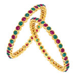Buy Sukkhi Pretty Kempu Stone Gold Plated (Set of 2) Bangle For Women 2.8 - Purplle