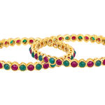 Buy Sukkhi Pretty Kempu Stone Gold Plated (Set of 2) Bangle For Women 2.8 - Purplle