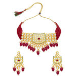 Buy Sukkhi Bollywood Inspired Gold Plated Kundan Choker Necklace Set For Women - Purplle