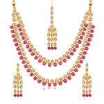 Buy Sukkhi Classy Gold Plated Pearl Long Haram Necklace Set for Women - Purplle