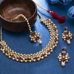 Buy Sukkhi Pleasing Gold Plated Pearl Choker Necklace Set for Women - Purplle