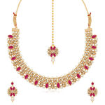 Buy Sukkhi Pleasing Gold Plated Pearl Choker Necklace Set for Women - Purplle