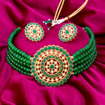 Buy Sukkhi Amazing Gold Plated Green & White Pearl Choker Necklace Set for Women - Purplle