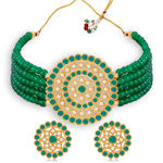 Buy Sukkhi Amazing Gold Plated Green & White Pearl Choker Necklace Set for Women - Purplle