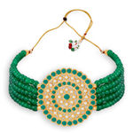 Buy Sukkhi Amazing Gold Plated Green & White Pearl Choker Necklace Set for Women - Purplle