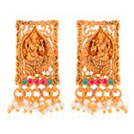 Buy Sukkhi Spectacular Pearl Gold Plated Goddess Temple Jewellery Long Haram Necklace Set for Women - Purplle
