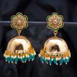 Buy Sukkhi Glossy Gold Plated Floral Meenakari Jhumki Earring for Women - Purplle