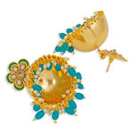 Buy Sukkhi Glossy Gold Plated Floral Meenakari Jhumki Earring for Women - Purplle