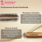 Buy Majestique Round Hair Brush for Blow Drying & Hair Styling | Nylon Bristles with Epoxy Tips | Roller Brush for Women & Men - Golden 1 Pc - Purplle