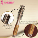 Buy Majestique Round Hair Brush for Blow Drying & Hair Styling | Nylon Bristles with Epoxy Tips | Roller Brush for Women & Men - Golden 1 Pc - Purplle