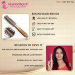 Buy Majestique Round Hair Brush for Blow Drying & Hair Styling | Nylon Bristles with Epoxy Tips | Roller Brush for Women & Men - Golden 1 Pc - Purplle