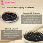 Buy Majestique Oval Detangler Hair Brush | Anti-Static Nylon Bristles | Paddle Brush for All Hair Types - 1Pc/Golden - Purplle
