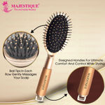 Buy Majestique Oval Detangler Hair Brush | Anti-Static Nylon Bristles | Paddle Brush for All Hair Types - 1Pc/Golden - Purplle