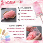 Buy Majestique Back Scrubber Long Handle Loofah - Soft Nylon Mesh Sponge - Color May Vary - Purplle