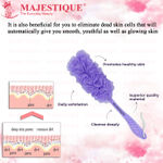 Buy Majestique Back Scrubber Long Handle Loofah - Soft Nylon Mesh Sponge - Color May Vary - Purplle