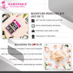 Buy Majestique 7 In1 Manicure Pedicure tool kit Nail Clippers, Stainless Steel Nail Scissors Grooming Kit, Nail Tool Kit, Nail Care Kit - 7 Pcs - Purplle