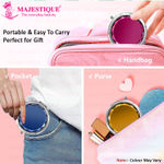 Buy Majestique Diamond Crystal Folding Makeup Mirror | Double-Sided 1X/2X Magnification | Perfect for Purse, Pocket and Travel - 1Pc/Multicolor - Purplle