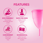 Buy Paree Prima Reusable Menstrual Cup with protection Pouch| Small Size | 100% Medical Grade Silicon|Super Soft ,Rash and Leak Free|Upto 10 Hour Protection| FDA approved - Purplle