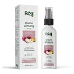 Buy Rey Naturals Onion Ginseng Hair Serum for Hair fall Defense | With Natural Actives | Paraben and Sulphate Free | For Frizz-free Hair with Extra Shine | 100 ML - Purplle