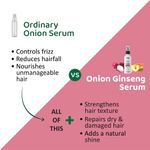 Buy Rey Naturals Onion Ginseng Hair Serum for Hair fall Defense | With Natural Actives | Paraben and Sulphate Free | For Frizz-free Hair with Extra Shine | 100 ML - Purplle