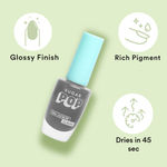 Buy SUGAR POP Nail Lacquer - 28 Ash Clash (Grey) – 10 ml -Dries in 45 seconds l Quick-Drying, Chip-Resistant, Long Lasting l Glossy High Shine Nail Enamel / Polish for Women - Purplle