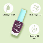 Buy SUGAR POP Nail Lacquer - 30 Plum Pluck (Plum Red) – 10 ml -Dries in 45 seconds l Quick-Drying, Chip-Resistant, Long Lasting l Glossy High Shine Nail Enamel / Polish for Women - Purplle
