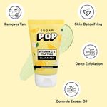 Buy SUGAR POP Vitamin C & Tea Tree Clay Mask - Helps with oily and acne-prone skin | Gently Exfoliating | Controls Excess Oil | Minimizes Spots for fresh glowing skin l 50 gms - Purplle