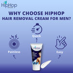 Buy HipHop Skincare Hair Removal Cream for Men, Painless Hair Removal, Infused with Aloe Vera, For All Skin Types (60 GM) - Purplle