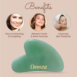 Buy Clensta Gua Sha - Green Quartz Face Massaging Stone | For Skin Toning, Reducing Puffiness & Skin Elasticity | For Men & Women | Made with Aventurine | Loaded with Positive Energy & Vitality - Purplle