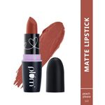 Buy Plum Matterrific Lipstick | Highly Pigmented | Nourishing & Non-Drying |Peach Please - 122 (Peachy Brown Nude) - Purplle