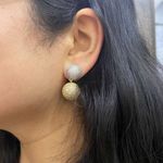 Buy Mozaati color pop ball earring - Gold - Purplle