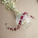Buy Mozaati Shaizeen Choker - Silver&Red - Purplle